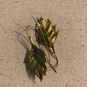 Artisan Golden Leaf Elf Earrings